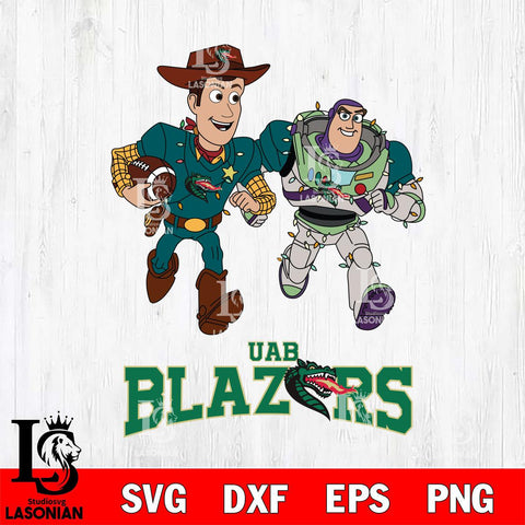 UAB Blazers Woody & Buzz Lightyear Football Cricut,Christmas SVG DXF EPS PNG FILE, NCAA Digital Download,Instant Download, Silhouette