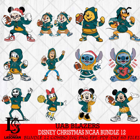 UAB Blazers  Disney christmas NCAA Bundle File Cut, Bundle NCAA SVG DXF EPS PNG FILE, Digital Download , Criucut , Silhouette