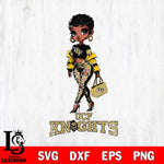 UCF Knights Beautiful Black Fan Girl, Svg Eps Dxf Png File, Digital Download