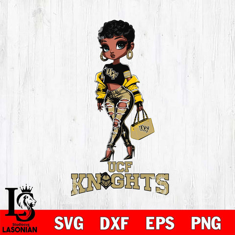 UCF Knights Beautiful Black Fan Girl, Svg Eps Dxf Png File, Digital Download