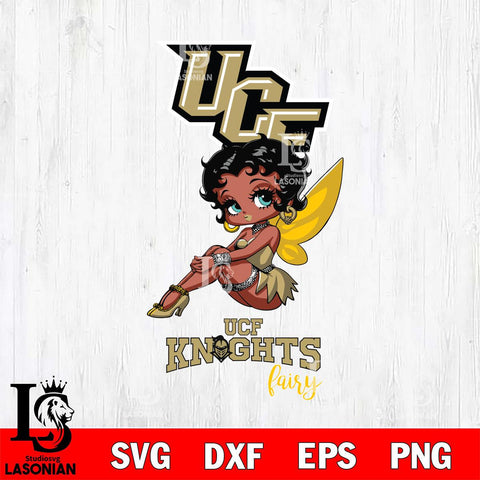UCF Knights Beauty Black Fairy Betty Boop, Svg Eps Dxf Png File, Digital Download