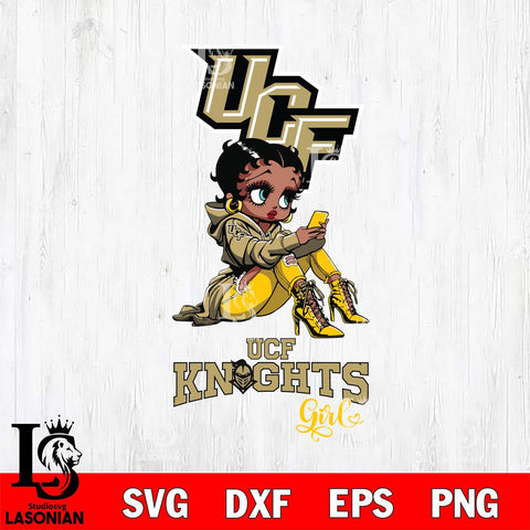 UCF Knights Beauty Black Fan Girl Football, Svg Eps Dxf Png File, Digital Download