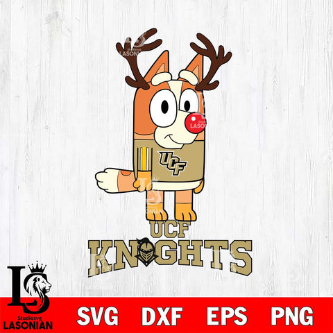 UCF Knights Bluey Chilli Christmas Deer Svg Eps Dxf Png File, Digital Download