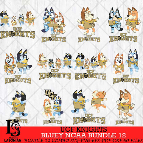 UCF Knights Bluey Dace Mode NCAA Bundle 12 SVG Eps Dxf Png File, Digital Download, Instant Download