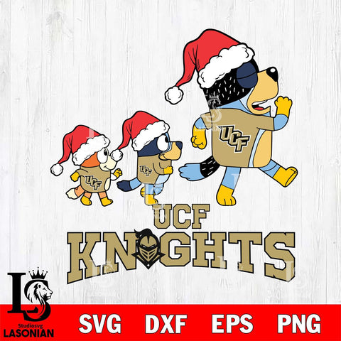 UCF Knights Bluey Family Christmas Svg Eps Dxf Png File, Digital Download