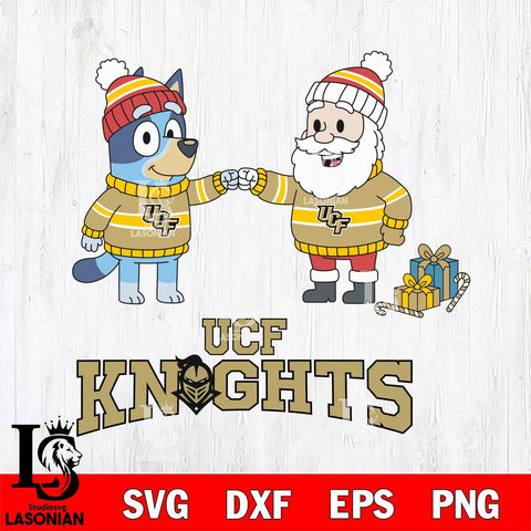 UCF Knights Bluey With Satan Christmas File Cut, NCAA SVG DXF EPS PNG FILE, Digital Download,Instant Download, Silhouette