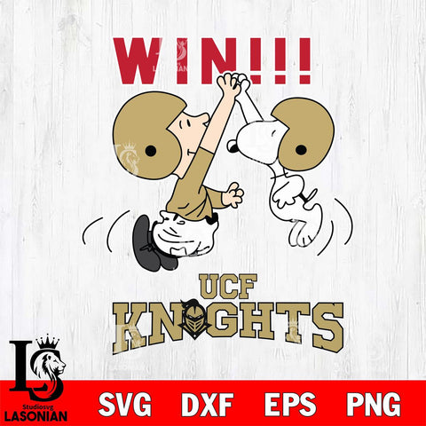 UCF Knights Charlie Brown and Snoopy Win Svg Eps Dxf Png File, NCAA svg , Digital Download , Instant Download, Cricut File