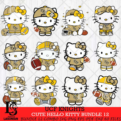 UCF Knights Cute Hello Kitty Bundle 12 SVG Eps Dxf Png File, NCAA Bundle svg, Digital Download, Instant Download