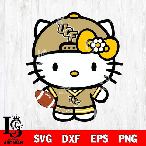 UCF Knights Cute Hello Kitty Football 10 Svg Eps Dxf Png File, NCAA svg, Digital Download, Instant Download