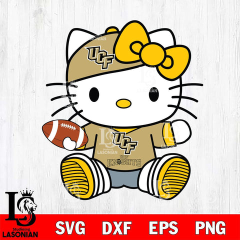 UCF Knights Cute Hello Kitty Football 11 Svg Eps Dxf Png File, NCAA svg, Digital Download, Instant Download