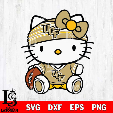UCF Knights Cute Hello Kitty Football 12 Svg Eps Dxf Png File, NCAA svg, Digital Download, Instant Download