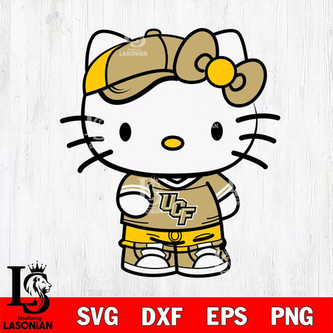 UCF Knights Cute Hello Kitty Football 2 Svg Eps Dxf Png File, NCAA svg, Digital Download, Instant Download
