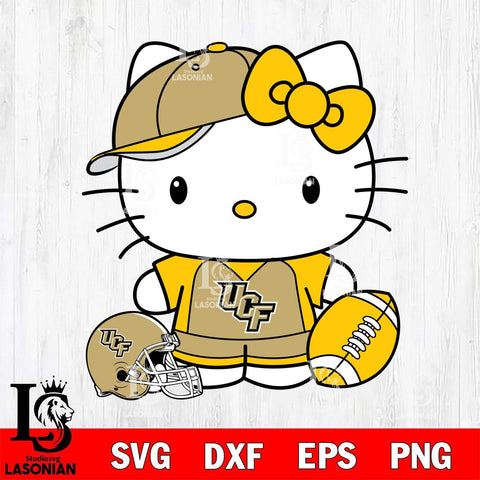 UCF Knights Cute Hello Kitty Football 4 Svg Eps Dxf Png File, NCAA svg, Digital Download, Instant Download
