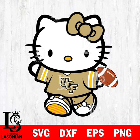 UCF Knights Cute Hello Kitty Football 7 Svg Eps Dxf Png File, NCAA svg, Digital Download, Instant Download