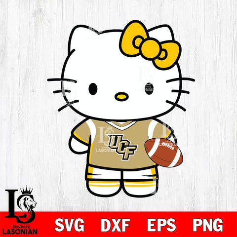 UCF Knights Cute Hello Kitty Football 8 Svg Eps Dxf Png File, NCAA svg, Digital Download, Instant Download