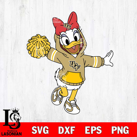 UCF Knights Daisy Duck Cheerleader Christmas File Cut, NCAA SVG DXF EPS PNG FILE, Digital Download , Criucut , Silhouette