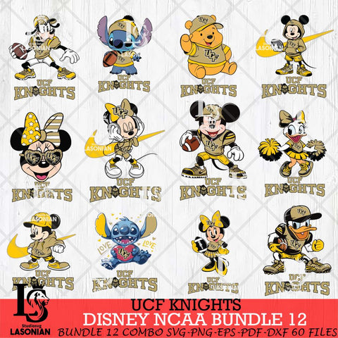 UCF Knights Disney NCAA Bundle Svg PNG 12 Svg Eps Dxf Png File, Digital Download