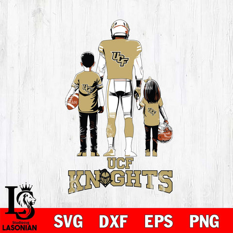 UCF Knights Father And Child Football SVG DXF EPS PNG FILE,NCAA SVG, Father day Digital Download,Instant Download, Silhouette