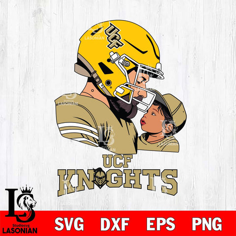UCF Knights Father And Child Rugby SVG DXF EPS PNG FILE,NCAA SVG, Father day Digital Download,Instant Download, Silhouette