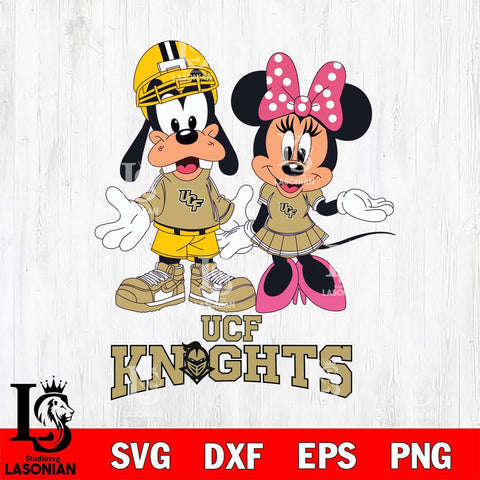 UCF Knights Goofy and Minnie mouse Football SVG DXF EPS PNG FILE,NCAA svg ,Football Digital Download,Instant Download, Silhouette