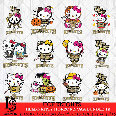 UCF Knights Hello Kitty Horror NCAA Bundle 12 SVG Svg Eps Dxf Png File, Digital Download