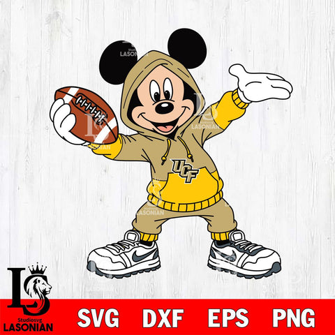UCF Knights Mickey Disney Football Christmas File Cut, NCAA SVG DXF EPS PNG FILE, Digital Download , Criucut , Silhouette