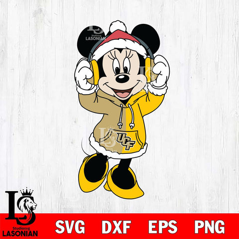 UCF Knights Minnie Mouse Disney Football Christmas File Cut, NCAA SVG DXF EPS PNG FILE, Digital Download , Criucut , Silhouette