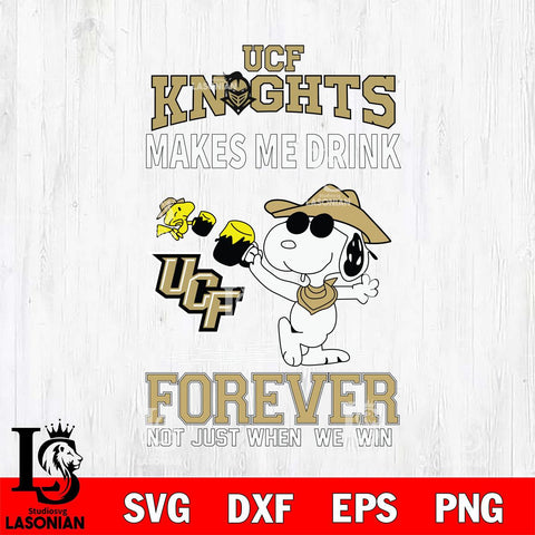 UCF Knights Snoopy makes me drink forever SVG DXF EPS PNG FILE,Snoopy File Cut, NCAA Digital Download,Instant Download,Christmas Silhouette