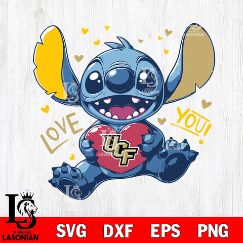 UCF Knights Stitch Love Svg Eps Dxf Png File, NCAA svg, Digital Download, Instant Download