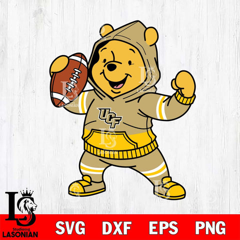 UCF Knights Winnie The Pooh Disney Football Christmas File Cut, NCAA SVG DXF EPS PNG FILE, Digital Download , Criucut , Silhouette