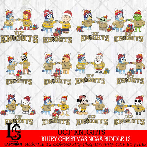 UCF Knights  Bluey friends christmas NCAA Bundle File Cut,Bundle NCAA SVG DXF EPS PNG FILE, Digital Download,Instant Download, Silhouette