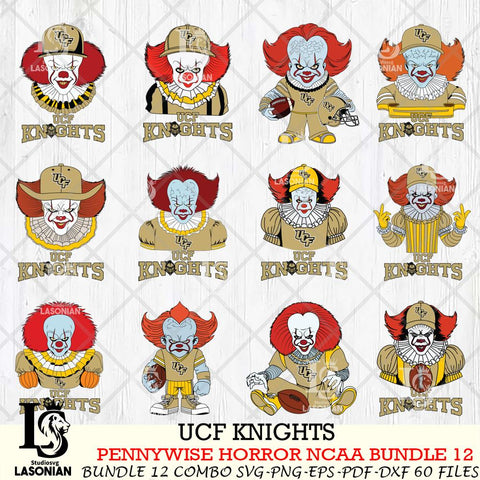 UCF Knights  Pennywise Horror NCAA Bundle 12 SVG Svg Eps Dxf Png File, Digital Download