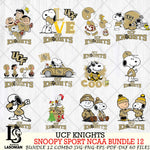 UCF Knights  Snoopy NCAA Bundle 12 SVG Svg Eps Dxf Png File, Digital Download