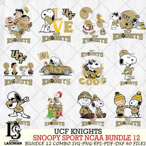 UCF Knights  Snoopy NCAA Bundle 12 SVG Svg Eps Dxf Png File, Digital Download