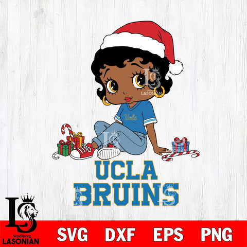 UCLA Bruins Betty Boop Christmas File Cut, NCAA SVG DXF EPS PNG PDF File, Digital Download , Criucut , Silhouette