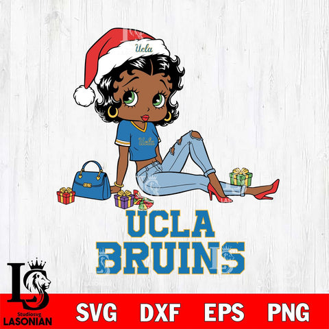 UCLA Bruins Betty Boop Christmas Packing File Cut, NCAA SVG DXF EPS PNG PDF File, Digital Download , Criucut , Silhouette