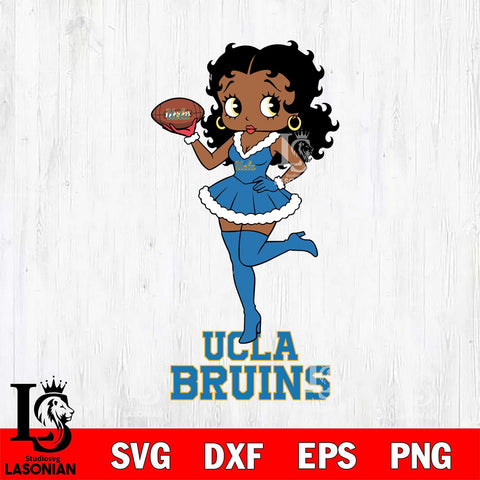 UCLA Bruins Betty Boop Christmas Rugby File Cut, NCAA SVG DXF EPS PNG PDF File, Digital Download , Criucut , Silhouette