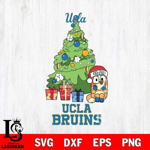 UCLA Bruins Bluey Chilli Christmas Tree Svg Eps Dxf Png File, Digital Download
