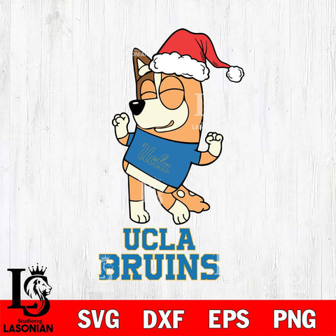 UCLA Bruins Bluey Chilli Happy Christmas Svg Eps Dxf Png File, Digital Download
