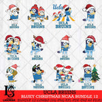 UCLA Bruins Bluey Christmas NCAA Bundle 12 Cricut File Cut Files , Bluey Cricut , Christmas Svg , Bluey svg , Digital Download, dxf eps png pdf file