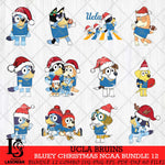 UCLA Bruins Bluey Christmas NCAA Bundle 12 SVG Eps Dxf Png File, Digital Download, Instant Download