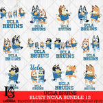 UCLA Bruins Bluey Dace Mode NCAA Bundle 12 SVG Eps Dxf Png File, Digital Download, Instant Download