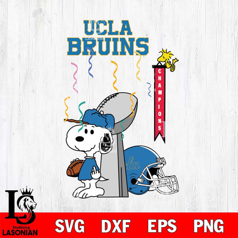 UCLA Bruins Charlie Brown and Snoopy Super Bowl Svg Eps Dxf Png File, NCAA svg , Digital Download , Instant Download, Cricut File