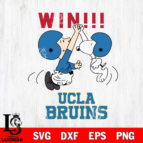 UCLA Bruins Charlie Brown and Snoopy Win Svg Eps Dxf Png File, NCAA svg , Digital Download , Instant Download, Cricut File