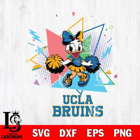 UCLA Bruins Cute Daisy Duck Cheerleader SVG DXF EPS PNG FILE, NCAA File Cut,Digital Download,Instant Download