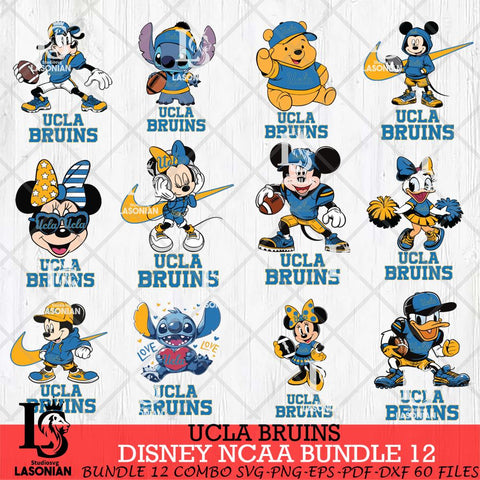UCLA Bruins Disney NCAA Bundle Svg PNG 12 Svg Eps Dxf Png File, Digital Download