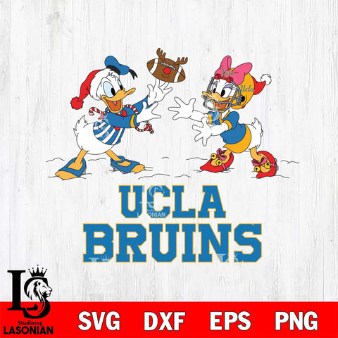 UCLA Bruins Donald Duck & Daisy Duck Football Cricut,Christmas SVG DXF EPS PNG FILE, NCAA Digital Download,Instant Download, Silhouette