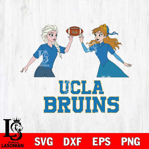 UCLA Bruins Elsa & Anna Football Cricut,Christmas SVG DXF EPS PNG FILE, NCAA Digital Download,Instant Download, Silhouette