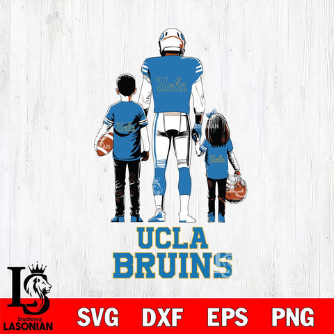 UCLA Bruins Father And Child Football SVG DXF EPS PNG FILE,NCAA SVG, Father day Digital Download,Instant Download, Silhouette