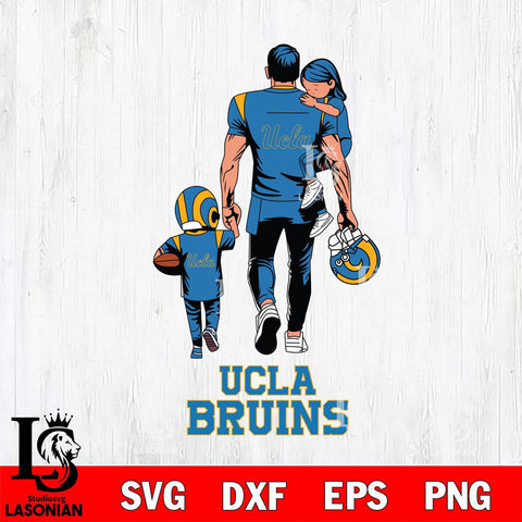 UCLA Bruins Father And Son Football SVG DXF EPS PNG FILE,NCAA SVG, Father day Digital Download,Instant Download, Silhouette